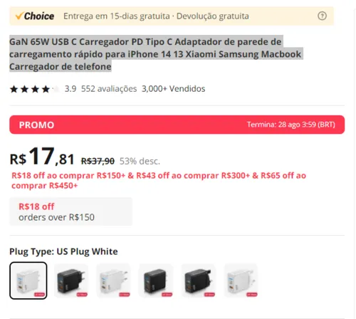 Imagem na descrição da promoção