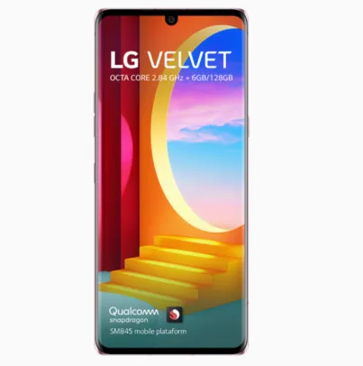 [Vivo Controle 13GB] Smartphone LG Velvet, Amarelo, 128GB, Tela 6.8