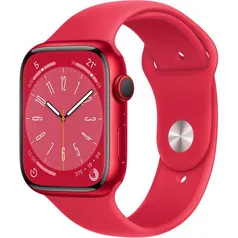 Apple Watch Series 8 GPS + Cellular - Caixa (PRODUCT)RED de Alumínio 45 mm - Pulseira Esportiva (PRODUCT)RED