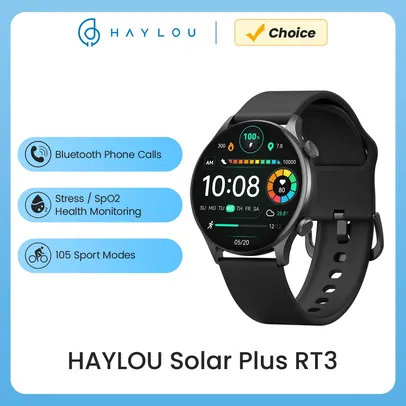 (Taxas inclusas) HAYLOU Solar Plus RT3 relógio inteligente, 1,43 