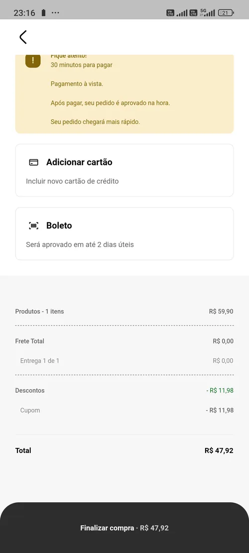 Imagen na descrição da promoção