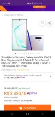 Smartphone Samsung Galaxy Note 10+ 256GB | R$3.320