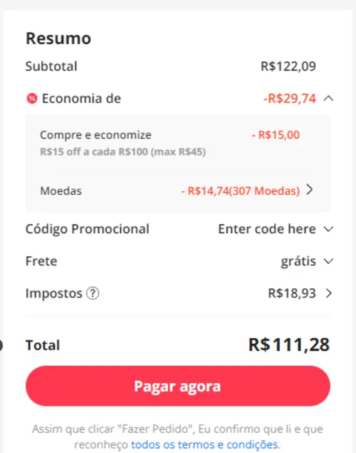 Imagem na descrição da promoção