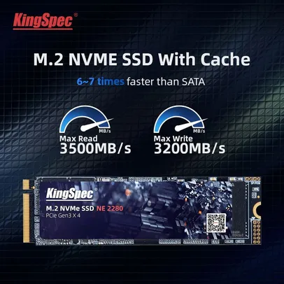 SSD Kingspec NVME M2 1TB - 3,5MB Leitura/3,2MB Escrita | R$596