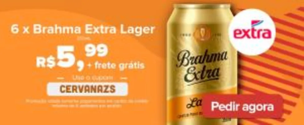 [Recife] 6 x Brahma Extra 350mL por 5,99 com frete grátis