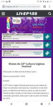 [SP] Festival de Cultura inglesa - Ingressos grátis Lily Allen e Duda Beat