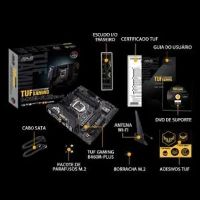Placa-Mãe Asus TUF Gaming B460M-Plus (Wi-Fi), Intel LGA 1200, mATX, DDR4 R$900