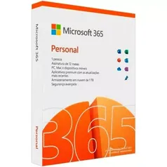 Microsoft 365 Personal Assinatura Anual para 1 Usuário com 1TB na Nuvem