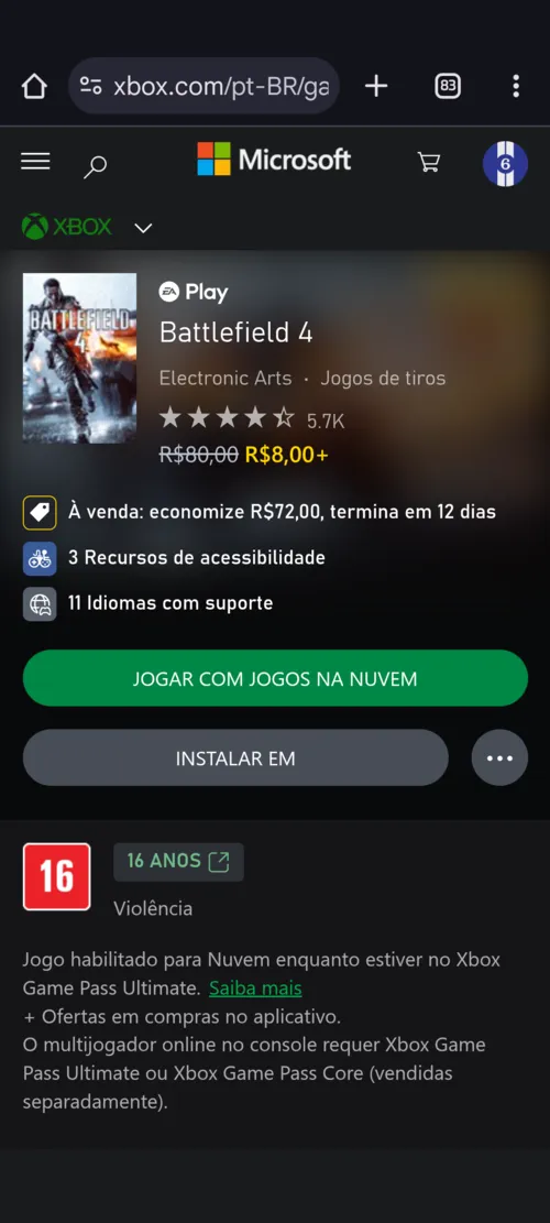 Imagem na descrição da promoção