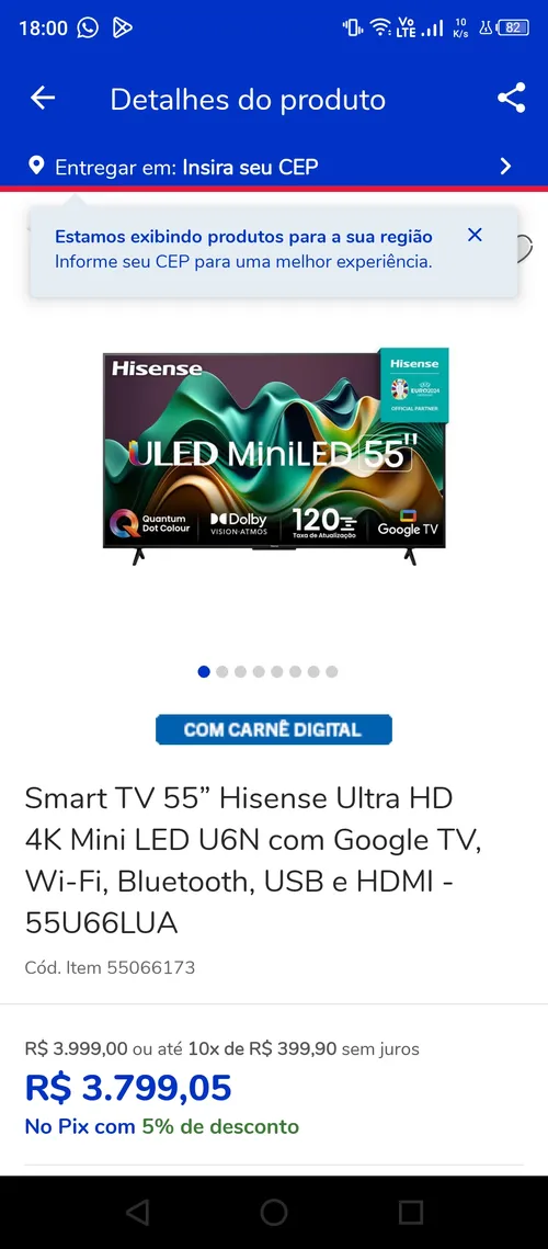 Imagem na descrição da promoção