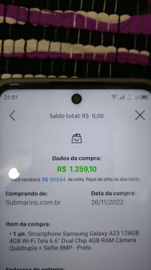 Imagem na descrição da promoção