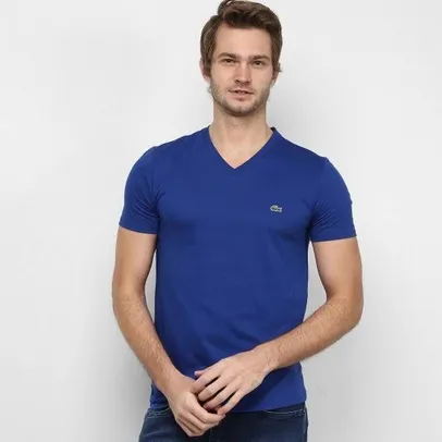 Camiseta Lacoste Gola V Regular Fit masculina | R$108