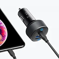 Carregar de Veicular 1 USB-C PD + 1 USB, Anker PowerDrive PD 2, 33W de potência, Carregamento Rápido, Preto - R$95