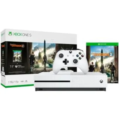 Console Microsoft Xbox One S 1TB Branco + Game The Division 2 R$ 1200