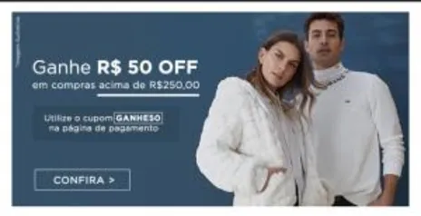 R$50 OFF em Compras acima de R$250 na Zattini