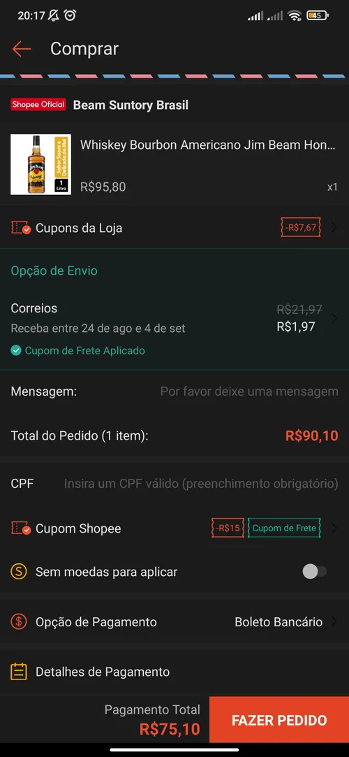 Imagem na descrição da promoção