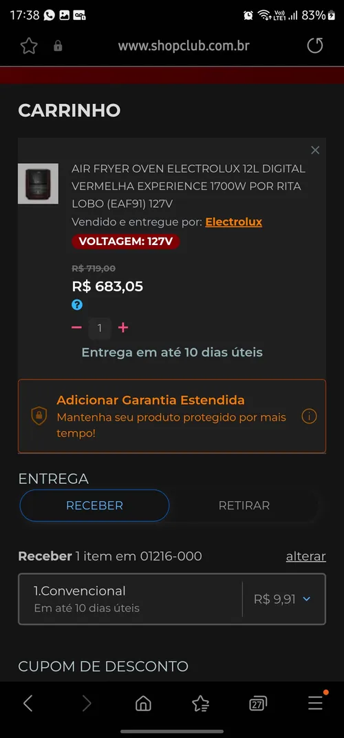 Imagem na descrição da promoção