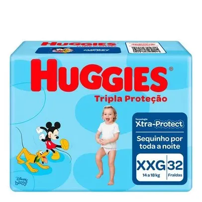 Kit 6 Fralda Huggies Tripla Proteção XXG 32 Unidades (192uni) | R$112
