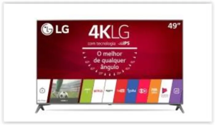 Smart TV LED 49" LG Ultra HD 4K Sistema WebOS 3.5 Magic Mobile Connection Wi-Fi  49UJ6565 por R$ 2208