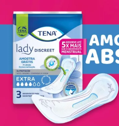 Amostra grátis de Absorventes Lady Discreet Extra