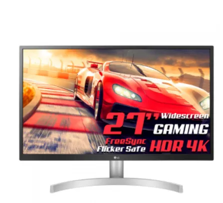 Monitor Gamer LG 27 Pol. Widescreen, IPS, White, HDR 10, 4K, 27UL500-W.AWZ