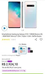 [Clube da LU] Smartphone Samsung Galaxy S10+ 128GB Branco 4G | R$2924