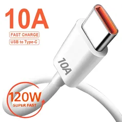 Cabo USB Tipo C carregamento Rápido 10A 120w 2 metros