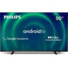 Smart TV Philips 50 Android TV 4K 50PUG7406/78 UHD Dolby Vision Dolby Atmos Bluetooth Bordas ultrafinas