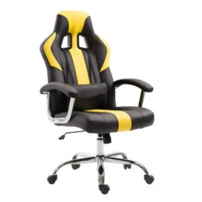 Cadeira Gamer Jaguar Preta e Amarela
