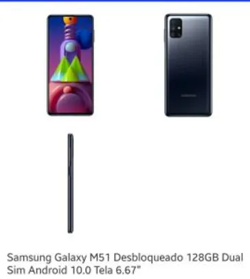 Saindo por R$ 1704: Samsung Galaxy M51 Desbloqueado 128GB | R$1704 | Pelando
