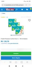 Fralda Pampers Confort Sec G - 180 Unidades - R$159