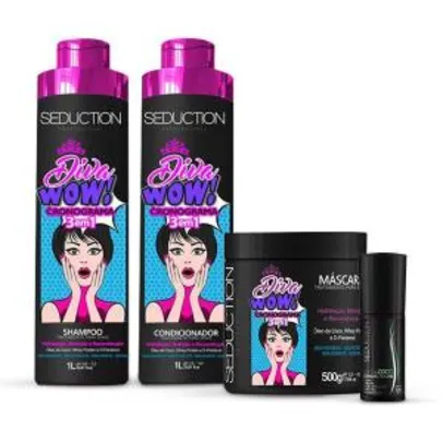 Kit Eico Seduction Diva WOW! Shampoo + Condicionador + Máscara + Oléo de Coco R$55