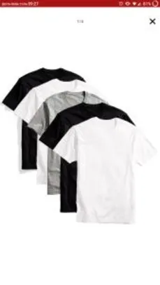Kit 5 camisetas básicas-Algodão