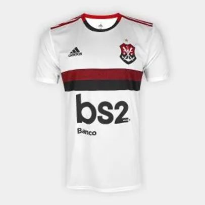 Camisa Flamengo II 19/20 s/nº Torcedor c/ Patrocínio Adidas Masculina - Preto e Branco