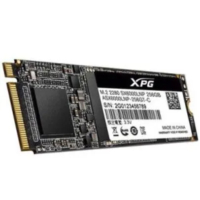 SSD Adata XPG SX6000 Lite, 256GB, M.2 NVMe, Leitura 1800MB/s, Gravação 900MB/s