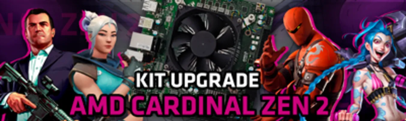 Kit Upgrade AMD Cardinal Zen 2, Processador AMD 4700S 3.6Ghz (Turbo 4.0Ghz), Memória RAM 16GB, 102S0480101C083411 - Cardinal