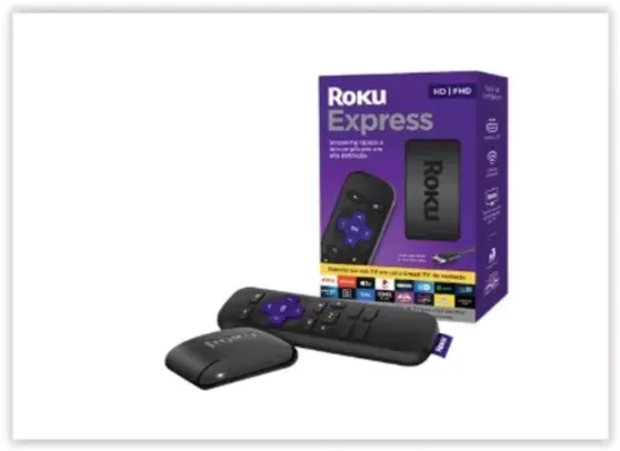 Roku Express Dispositivo Streaming Player, Full HD, Conversor Smart TV, com Controle Remoto - 3930BR