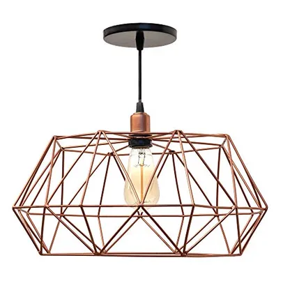 Pendente Galaxy Diamante Aramado Cobre Luminária 38Cm Sala