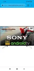 Smart TV Android LED 55" Sony KD-55X755F Ultra HD 4k com Conversor Digital 4 HDMI 3 USB 60Hz - Preta - R$2399