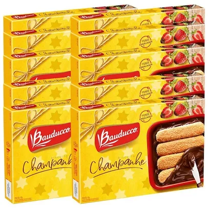 Kit com 5 - Biscoito Champanhe com Açúcar Cristalizado Bauducco 150g