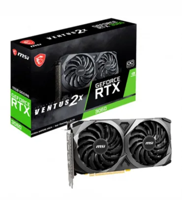 Placa de Vídeo MSI GeForce RTX 3060 VENTUS 2X 12G OC, 15 Gbps, 12GB GDDR6, Ray Tracing