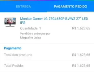 Monitor Gamer LG 27GL650F-B.AWZ 27” | R$1528