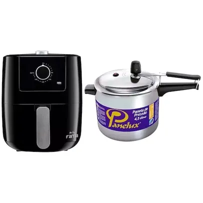 Fritadeira Elétrica Air Fryer Fama - 3L + Panela de Pressão Panelux - 4,5 L 