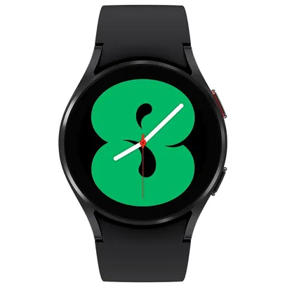 Smartwatch Samsung Galaxy Watch4 BT 40mm Preto Tela Super AMOLED de 1.2&quot;, Bluetooth, Wi-Fi, GPS, NFC e Sensor de Frequência Cardíaca Óptica