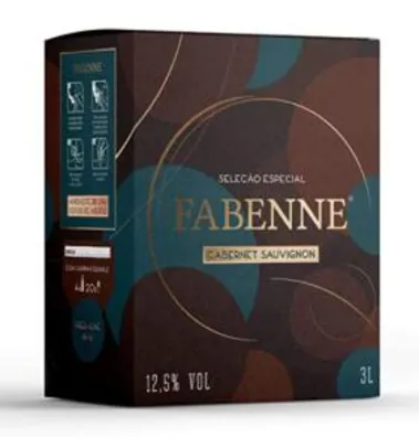 Fabenne Vinho Tinto Cabernet Sauvignon Seleção Especial - Bag-in-Box 3 Litros cada | R$110