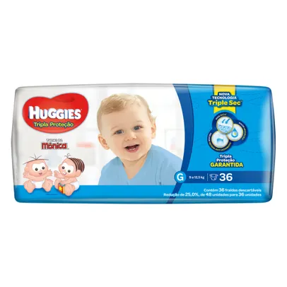 Fralda Huggies Tripla Proteção G - 36 fraldas