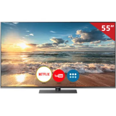 Smart TV 120hz LED 55” TC-55FX800B Panasonic, 4K HDMI USB R$ 2650