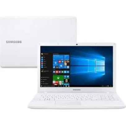 Notebook Samsung Essentials E21 Intel Dual Core 4GB 500GB LED FULL HD 15,6" Windows 10 - Branco Por R$ 1169,99