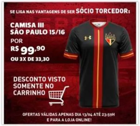 [Voltou- São Paulo Mania] Camisa Under Armour São Paulo Goleiro III 15/16 s/nº por R$ 100
