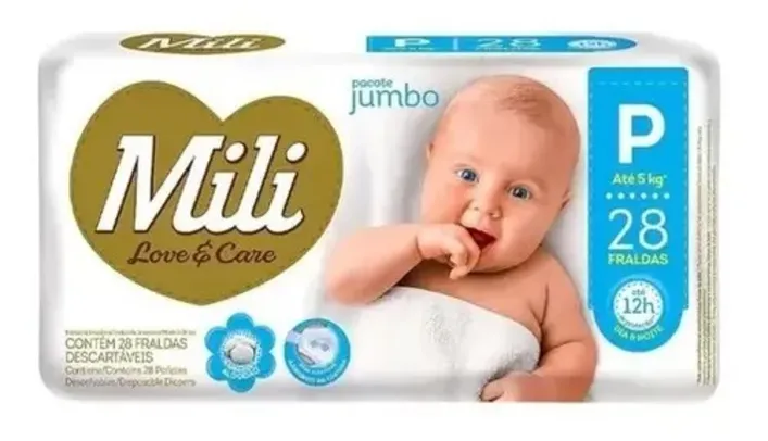 Fralda Infantil Mili Lovecare Jumbo XG 